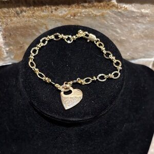 Gold Heart GG Charm Bracelet